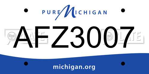 AFZ3007 Michigan License Plate