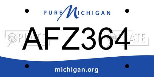 AFZ364 Michigan License Plate