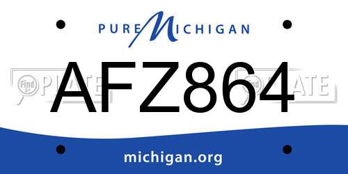 AFZ864 Michigan License Plate