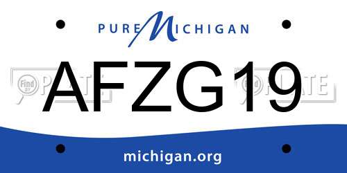 AFZG19 Michigan License Plate