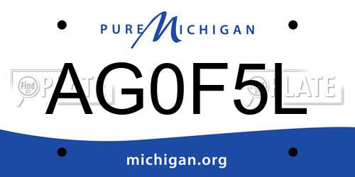 AG0F5L Michigan License Plate
