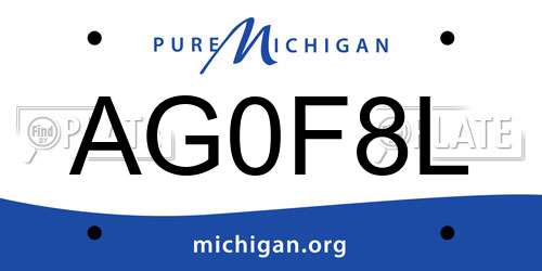 AG0F8L Michigan License Plate