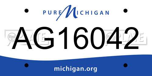 AG16042 Michigan License Plate