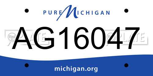 AG16047 Michigan License Plate