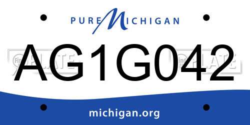 AG1G042 Michigan License Plate
