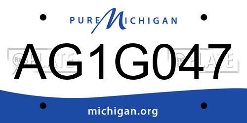 AG1G047 Michigan License Plate