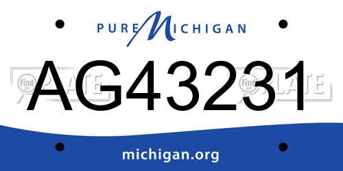 AG43231 Michigan License Plate