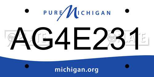 AG4E231 Michigan License Plate
