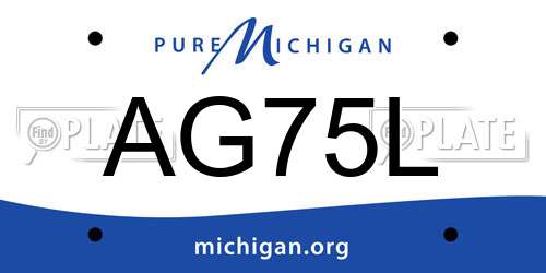 AG75L Michigan License Plate