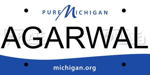 AGARWAL Michigan License Plate