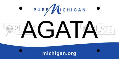 AGATA Michigan License Plate