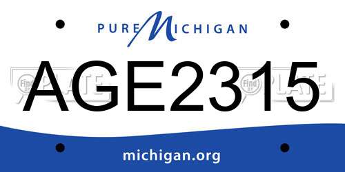 AGE2315 Michigan License Plate