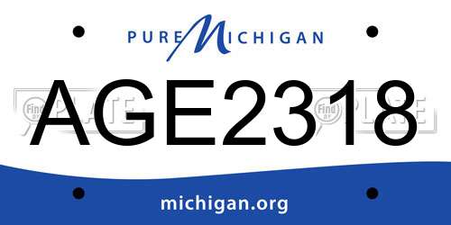AGE2318 Michigan License Plate