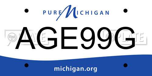 AGE99G Michigan License Plate