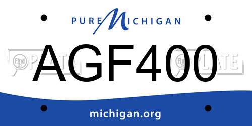 AGF400 Michigan License Plate