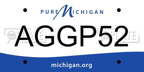 AGGP52 Michigan License Plate