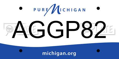 AGGP82 Michigan License Plate