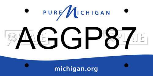 AGGP87 Michigan License Plate