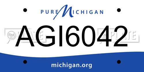 AGI6042 Michigan License Plate