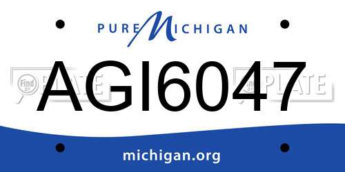 AGI6047 Michigan License Plate