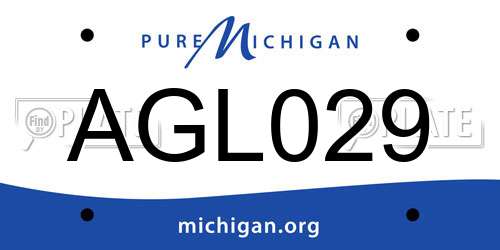 AGL029 Michigan License Plate
