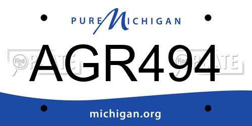 AGR494 Michigan License Plate