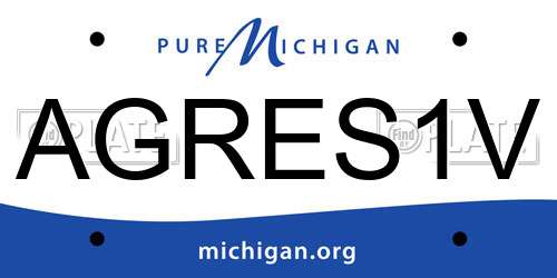 AGRES1V Michigan License Plate