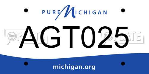 AGT025 Michigan License Plate