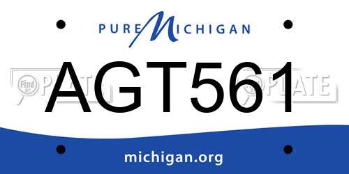 AGT561 Michigan License Plate