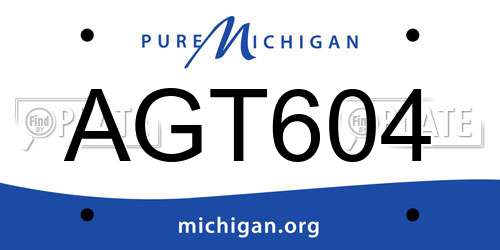 AGT604 Michigan License Plate