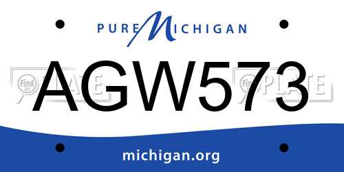 AGW573 Michigan License Plate