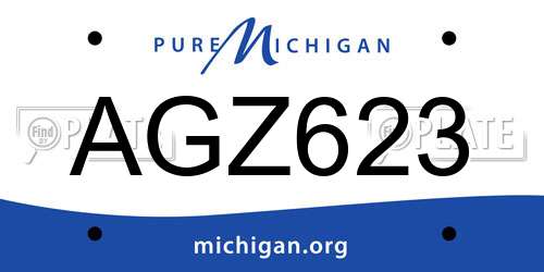 AGZ623 Michigan License Plate