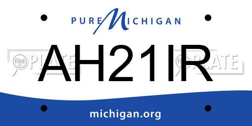 AH21IR Michigan License Plate