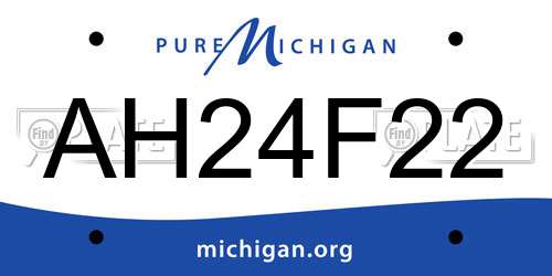 AH24F22 Michigan License Plate