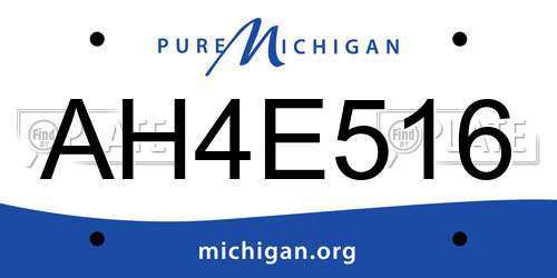 AH4E516 Michigan License Plate