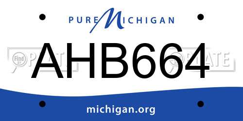 AHB664 Michigan License Plate