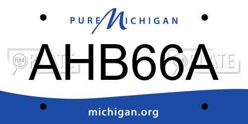 AHB66A Michigan License Plate