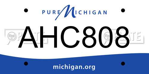 AHC808 Michigan License Plate