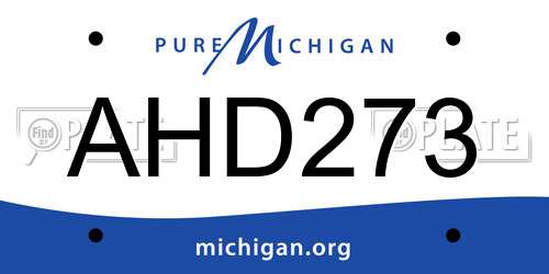 AHD273 Michigan License Plate