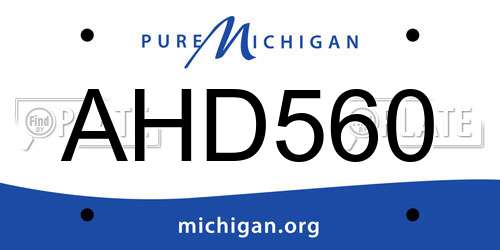 AHD560 Michigan License Plate