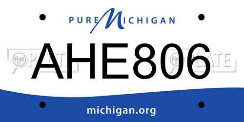 AHE806 Michigan License Plate