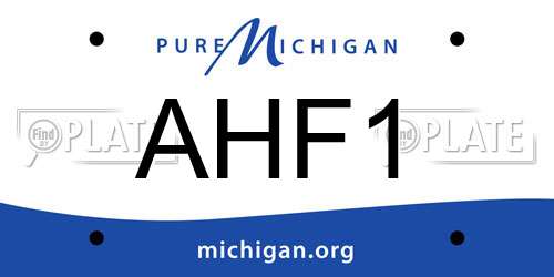 AHF1 Michigan License Plate