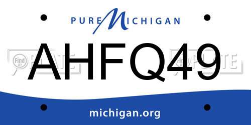 AHFQ49 Michigan License Plate