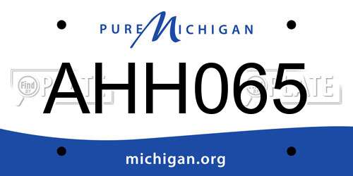 AHH065 Michigan License Plate