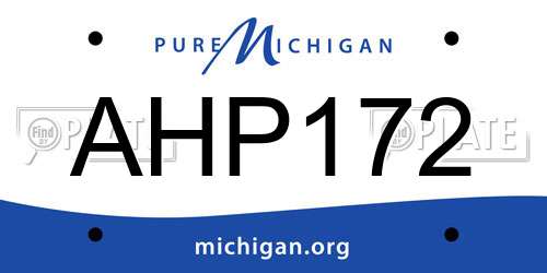 AHP172 Michigan License Plate
