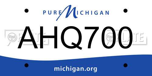 AHQ700 Michigan License Plate