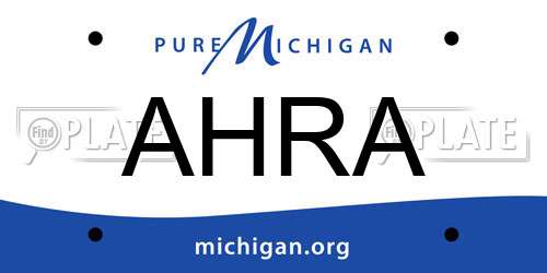 AHRA Michigan License Plate