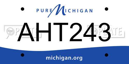 AHT243 Michigan License Plate