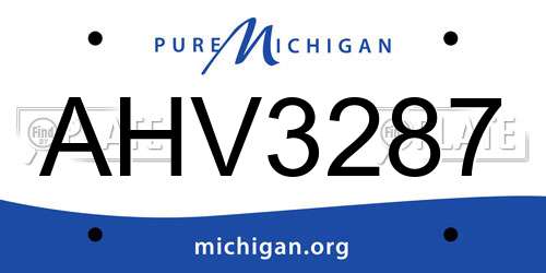 AHV3287 Michigan License Plate