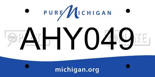 AHY049 Michigan License Plate